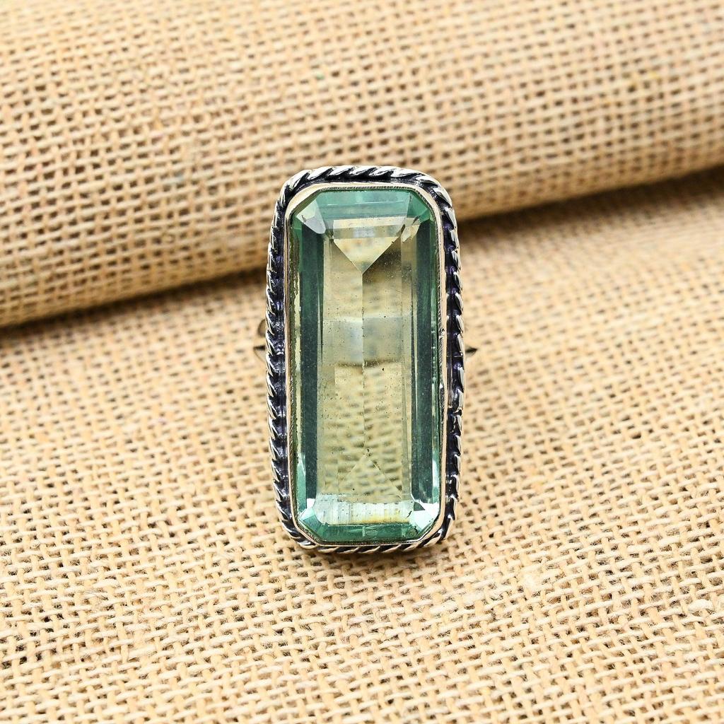 Glorieux Aqua Apatite pierre précieuse fait à la main 925 solide bague en argent sterling pour cadeau de mariage
