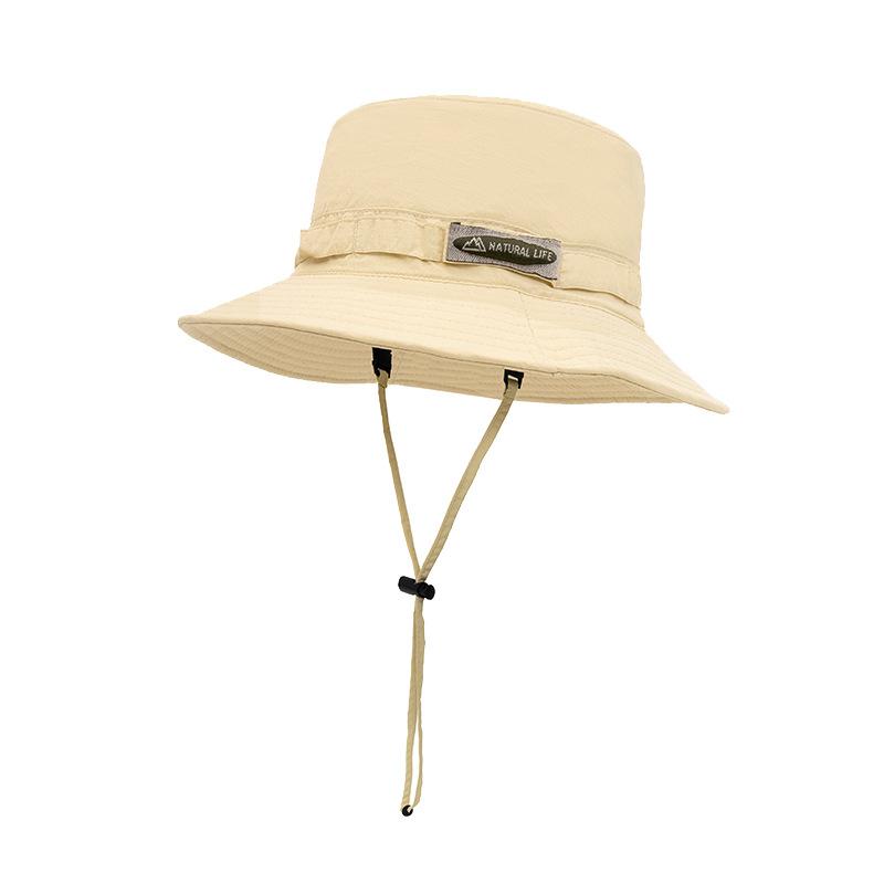 

Летняя уличная солнцезащитная шляпа для мужчин и женщин, солнцезащитная шляпа рыбака с завязками, быстросохнущая шляпа для кемпинга, альпинизма, рыбалки бежевый