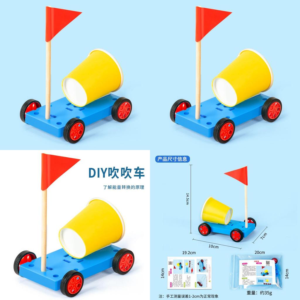 Science Experiment Diy Wind Car Kit For Kids Educational Physics Toy For Stem Learning