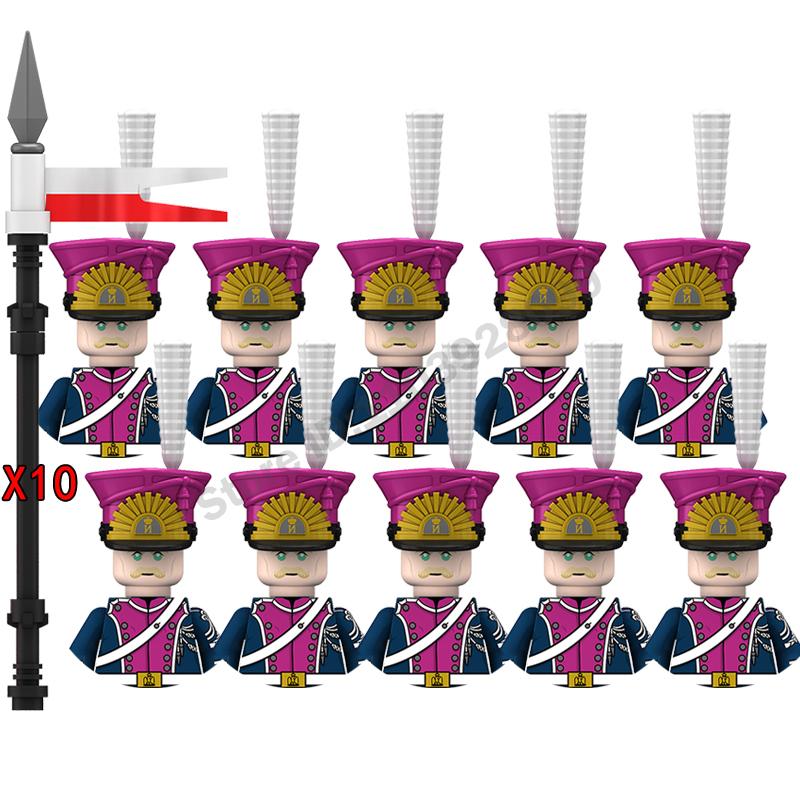 Medieval Military Building Blocks Napoleonic Wars Castle Knight Soldier Figures Weapons Guns British French Marshal Infantry Toy