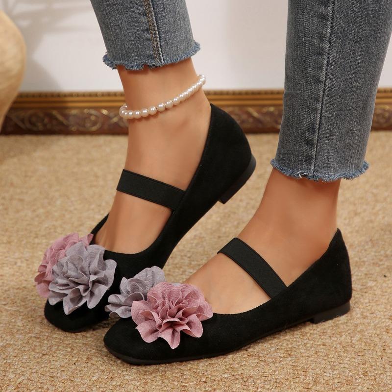 Fashion Flower Mary Jane Shoes Women's Small Inside Heightened One Strap Single Shoes