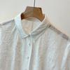DIMANAF 2025 New Women Summer Shirt Lace Blouse Loose Buttons Fashion Tops Tees White Tees New Blouse