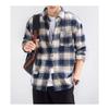 Men’s Japanese-style Retro High-street Checked Shirt: Long-sleeved, Collared, Loose-fit Jacket