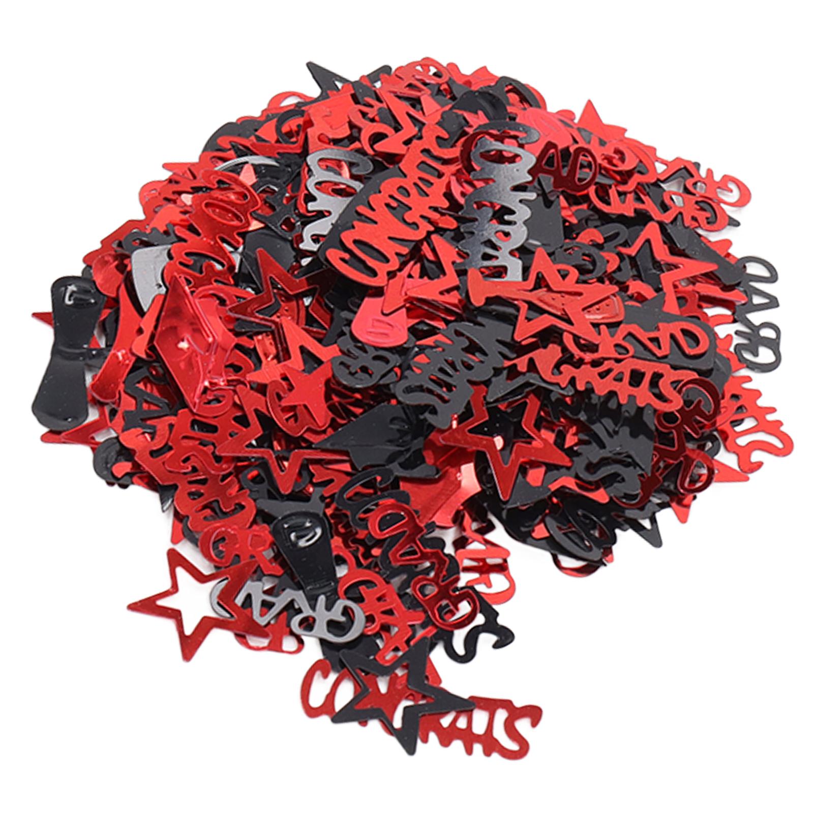 

Graduation Confetti Black Red High Gloss Shiny 100g Graduation Party Confetti Party Decorations Supplies