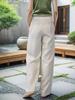 Women's Summer 2026 Japanese Linen Wide-Leg Pants - Lightweight, Slimming, Straight-Leg, Casual Trousers
