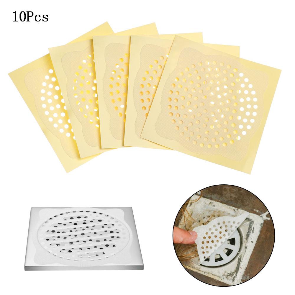 10 pcs Bathtub Disposable Sink Shower Bath Hair Catcher Mesh Stickers Filter Floor Drain Cover