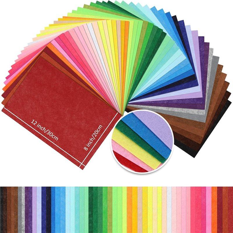 A25F-50 Pack Stiff Felt Fabric Sheets 8X12 Inches Assorted Colors For DIY Crafts Patchwork Sewing Decoration