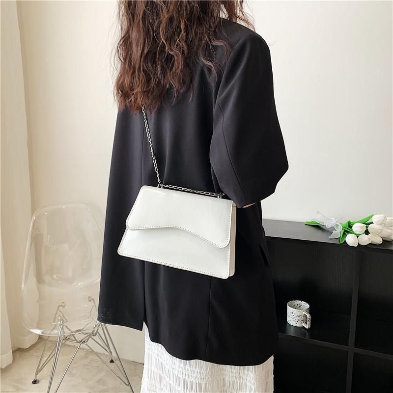 Stylish Casual Shoulder Bag For Women Elegant Simple Crossbody Small Square Bag In Versatile Black White Silver And Fuchsia Colors