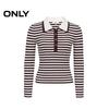 Only Women's Striped Slim-Fit Lapel Knit Sweater