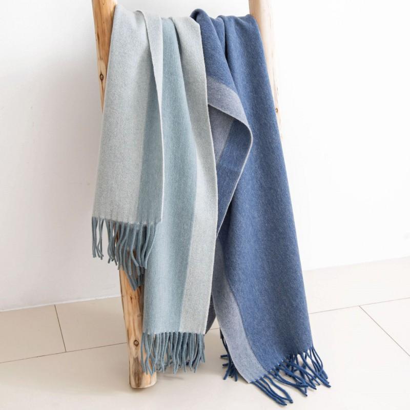 100% Wool Scarf Men Women Thick Double-Sided Twill Weave Winter Warm Wrap In Classic Colors