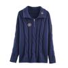 European Women's Autumn Embroidered Knit Pullover - Fashionable and Trendy Design