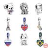 Surfing Koala Union Jack Lion Badminton Tennis Dangle Diy Fine Beads Fit Original Charms Silver 925 Bracelet Jewelry