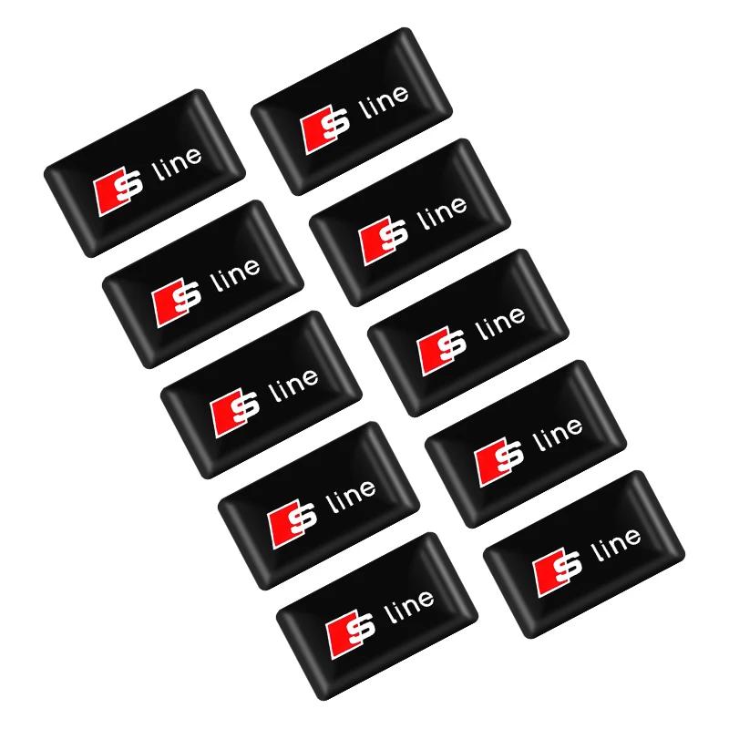 

10 шт. Наклейка с эмблемой для интерьера автомобиля 3D Эпоксидная наклейка Аксессуары Для Audi A3 8P 8L 8V A4 B8 B6 B7 B9 A6 C6 C7 S5 A7 RS TT