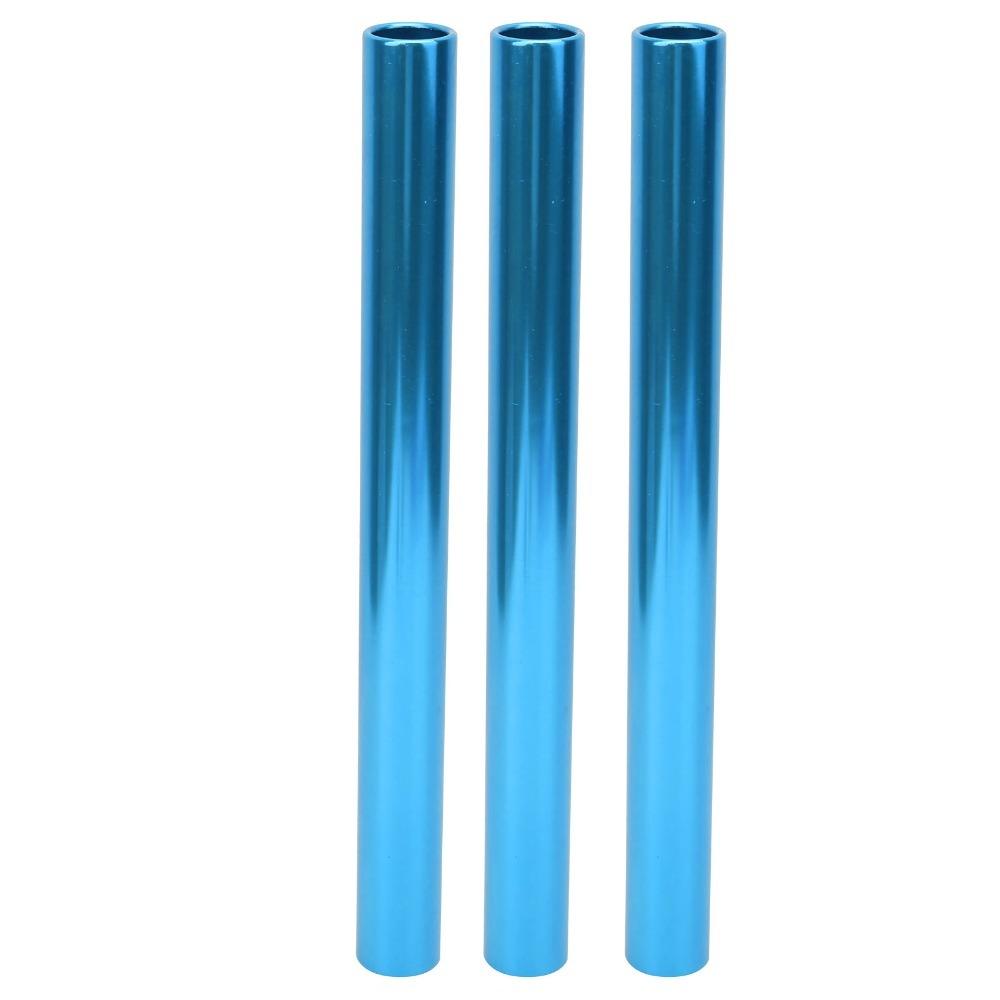 3pcs Aluminum Alloy Track and Field Baton Electroplating Sprint Relay Baton Sports Teams синий