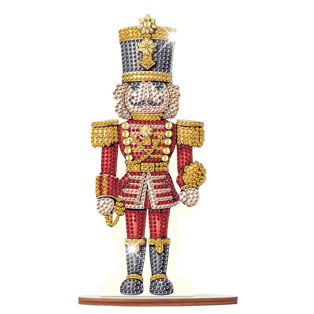 Diamond Painting Christmas Ornament Wooden Desktop Nutcracker Table Top Diamond Painting Decor for Home Office Desktop Decor