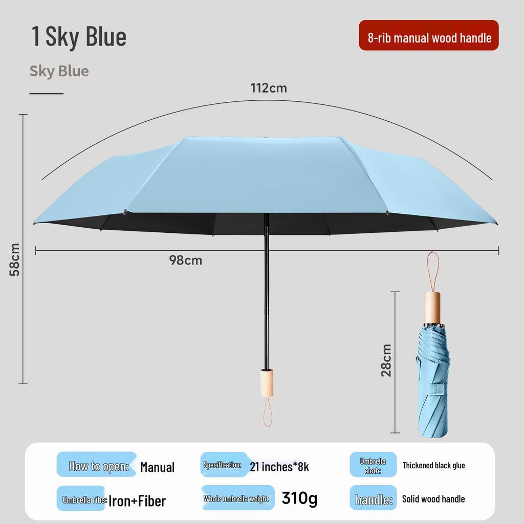 8-Rib Automatic Folding Umbrella with Logo for Sun and Rain