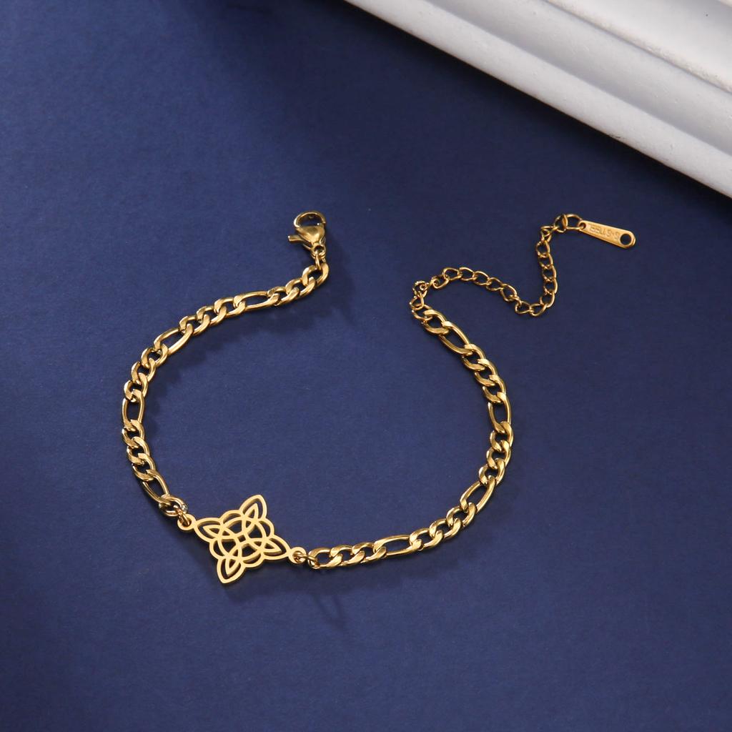 Cazador Witch Knot Wax Rope Bracelet for Women Stainless Steel Amulet Wicca Charm Bracelets Witchcraft Jewelry Mother Day Gift