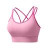 Color Block Criss Cross Back Women Push Up Sports Bra For Yoga Running Fitness