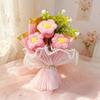 15cm Mini Handmade Crochet Flower Bouquet Artificial Flowers Valentine's Mother's Romantic Gift Desktop Decoration