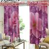2D FLAT PRINTING 2pcs Curtains (Without Rod) Floral Pink Elegance Popular Curtain Fabric Durable 100% Polyester Fabric Curtains