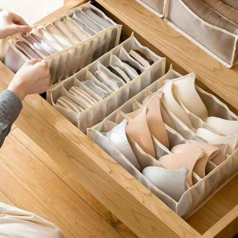 

Складной ящик для хранения, серый полиэстер, пыленепроницаемый набор контейнеров для хранения носков, хранения нижнего белья, украшения для шкафа M хаки