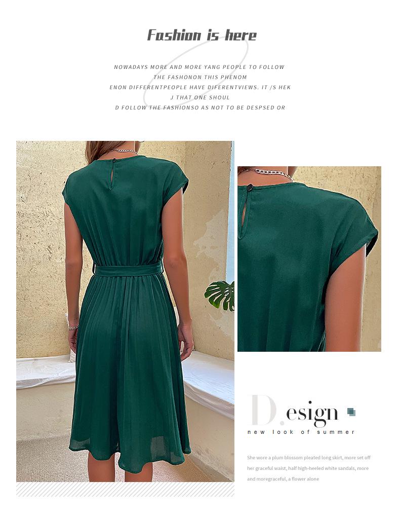 Rochie cu șireturi plisate pentru femei Vacanță de vară - Vânzare la cald în Europa și SUA