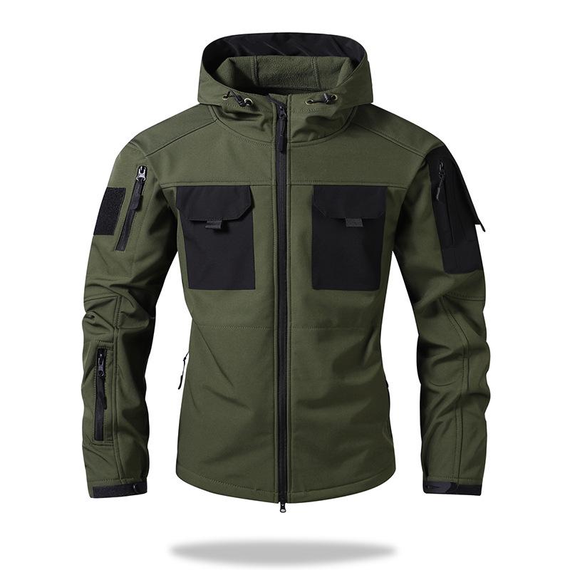 Men's Tactical Waterproof Softshell Windbreaker - Warm, Velvet-Lined, Durable