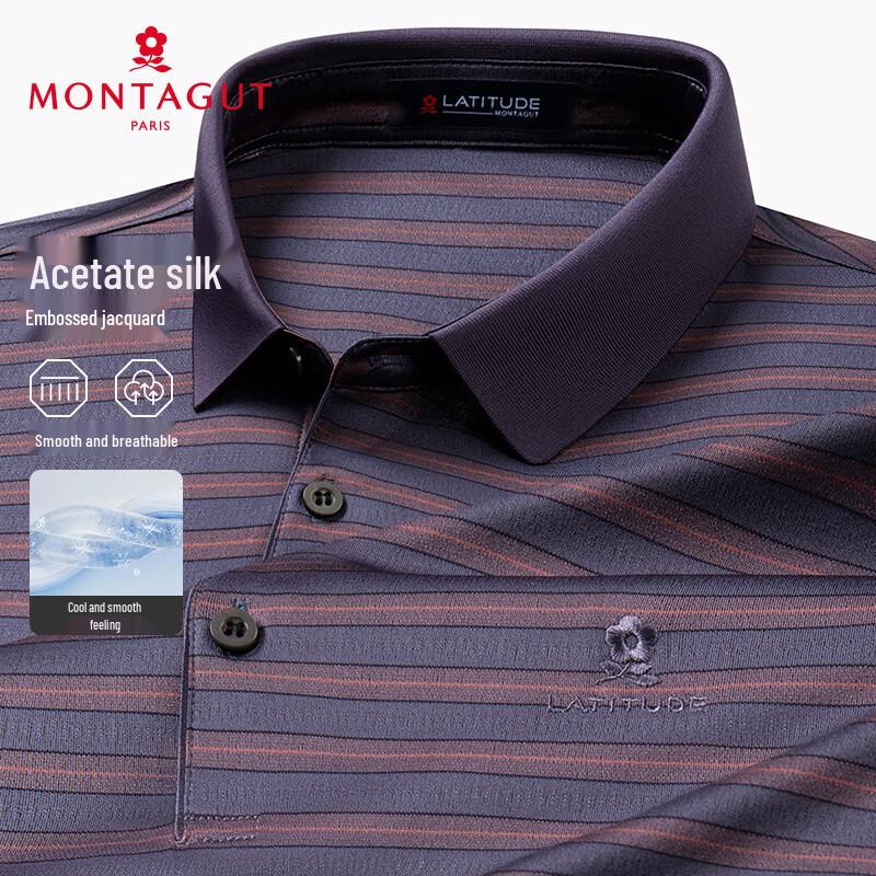 MONTAGUT Men s Mulberry Silk Blend Breathable Polo Shirt 52