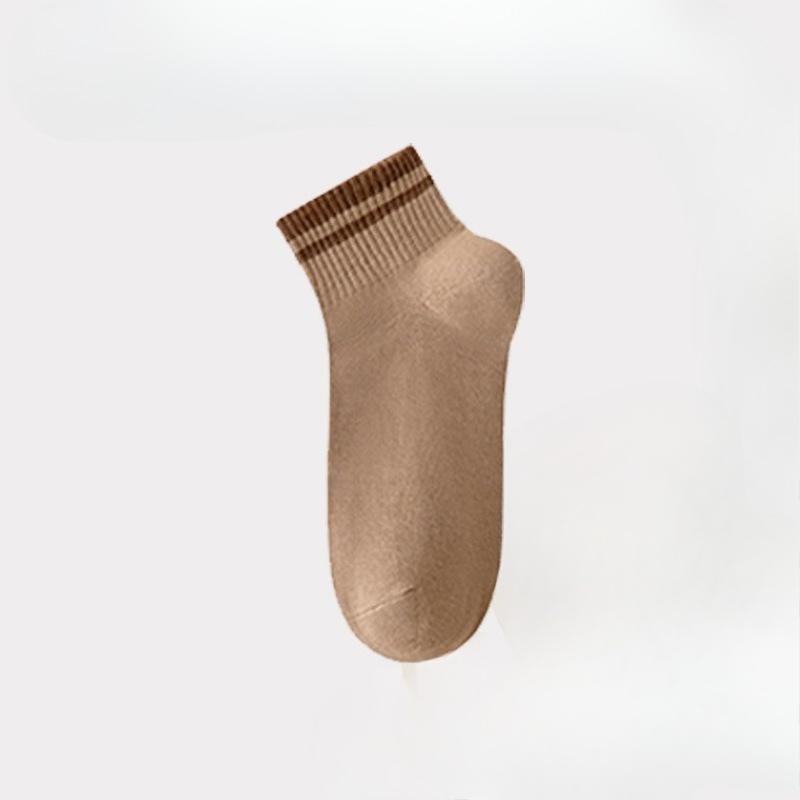 Female Summer Thin Style Solid Color Double Stripe Sports Student Short Socks