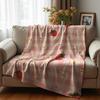Pink Cartoon Cotton Candy Anime Cartoon Flannel Blanket Soft Warm Throw for Bedroom Sofa Car Kids Holiday Gift