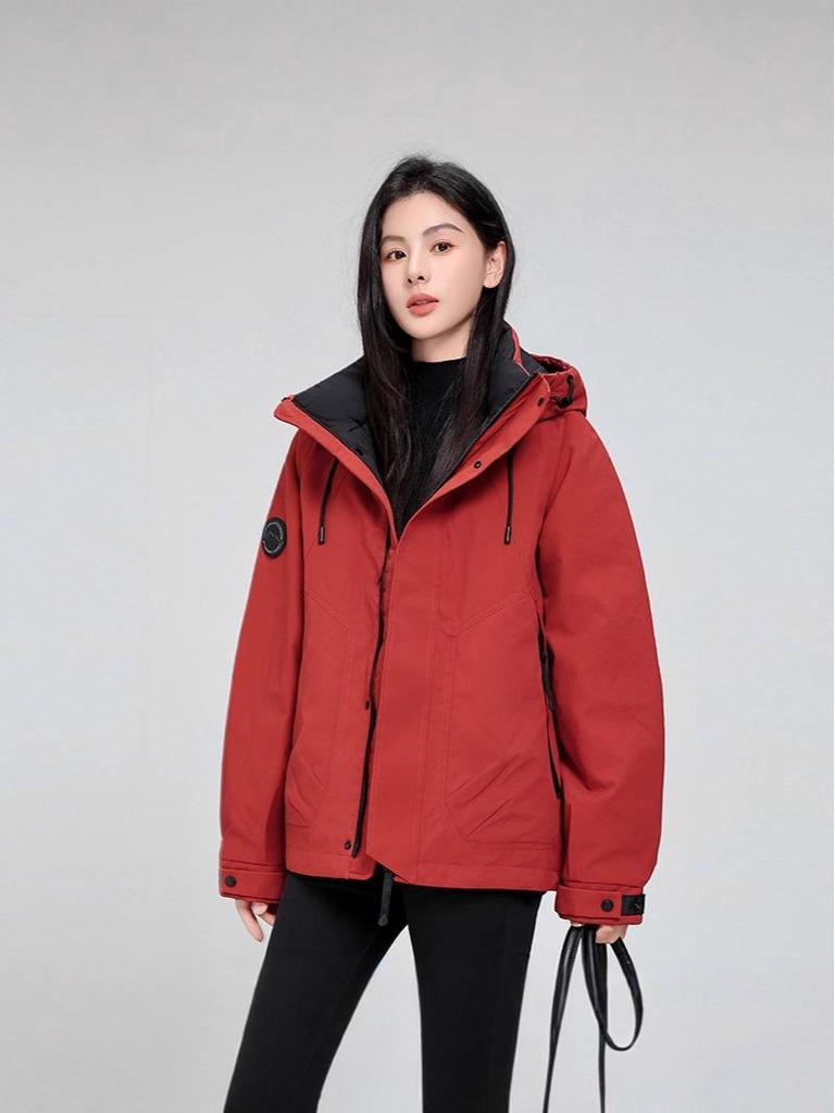 Unisex White Duck Down Windbreaker: Stylish, Thick, Warm, and Loose-Fit Jacket