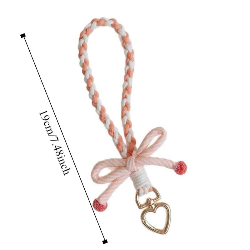 Handmade Bowknot Phone Lanyard Anti-lost Weaving Phone Wrist Strap  Phone Accessories