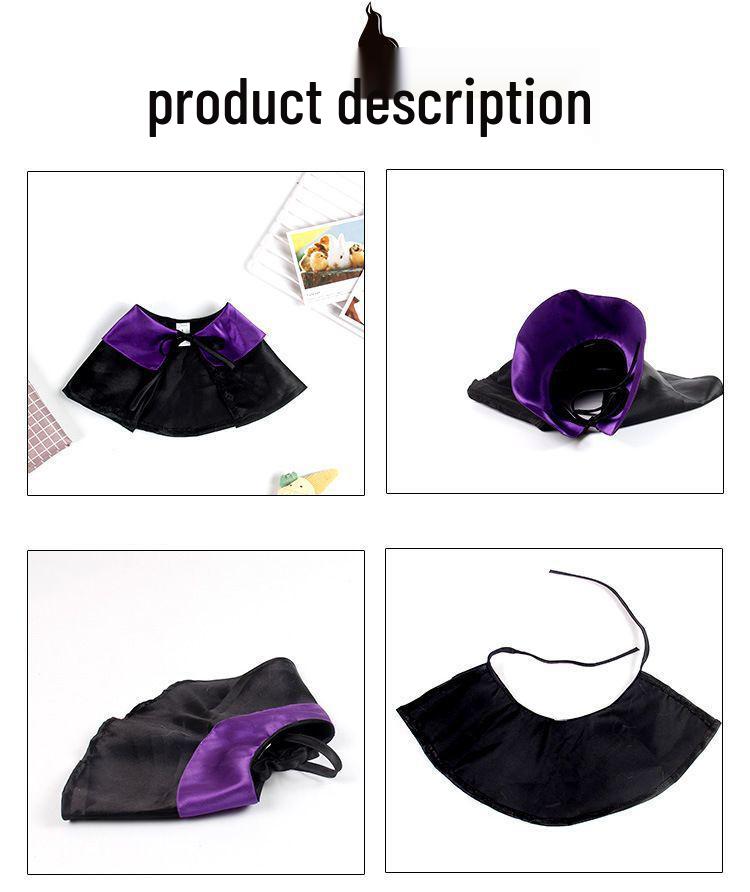 Pet Halloween Wizard Costume Set: Hat & Cloak for Cats and Dogs