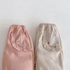 Girls' Fleece-Lined Korean Style Embroidered Joggers – Winter 2025 Children's Thick Sweatpants