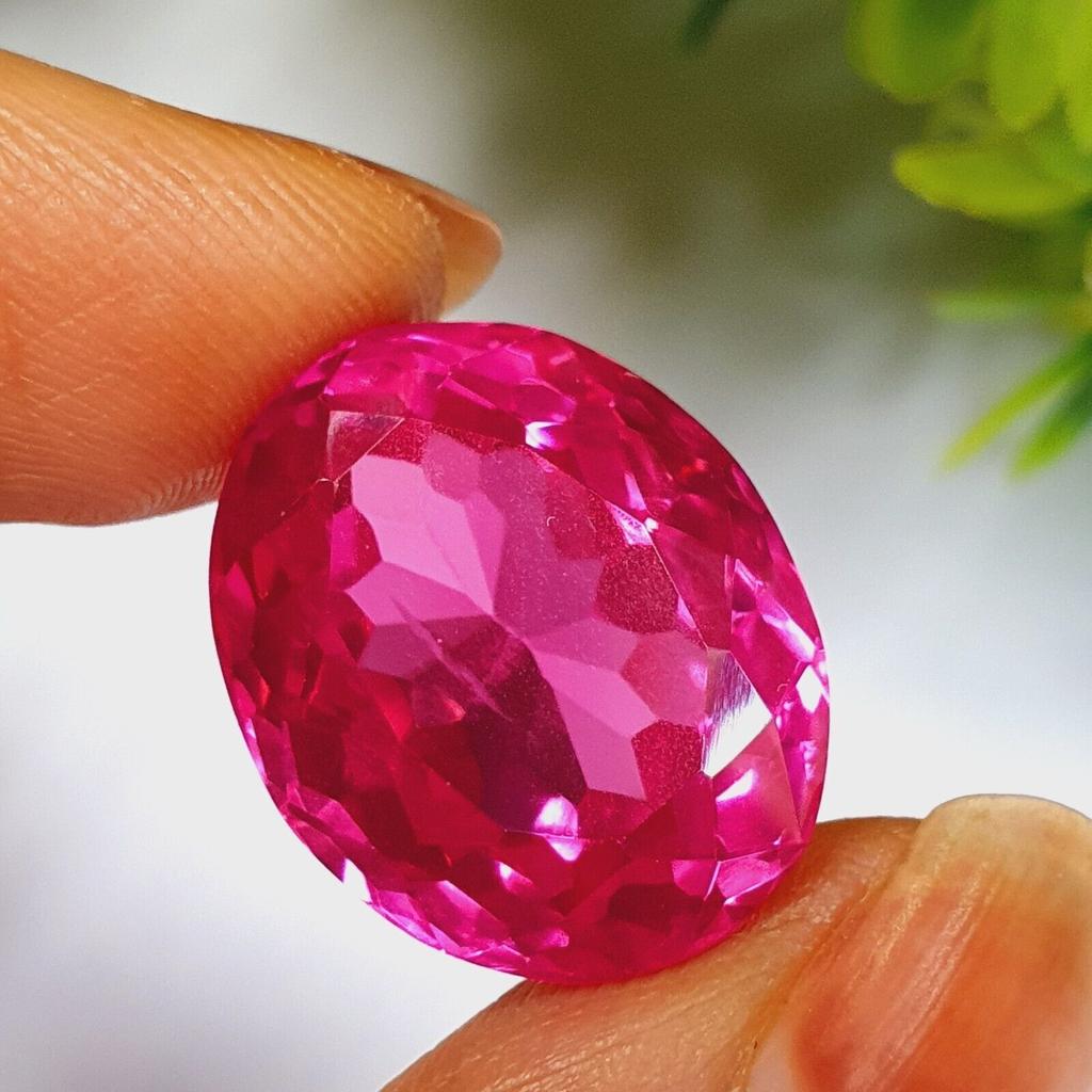 Natural Pink Ceylon Sapphire 27 Ct Oval Shape Faceted Certified Gemstone