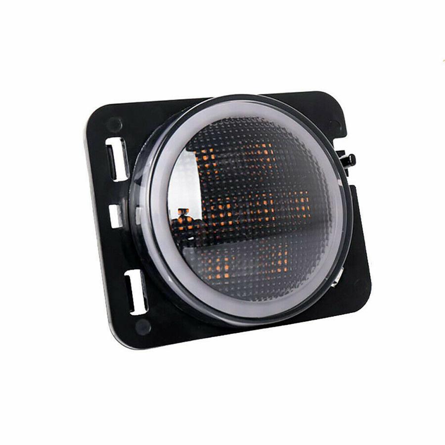2pcs Front Fender Side Marker Led Light Angel Eye For Jeep Wrangler JK 2007-2017