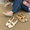 Flat-bottomed Ballet Shoes Female Retro Suede Single Shoes with Skirt French Fairy Style Mary Jane Women's Shoes