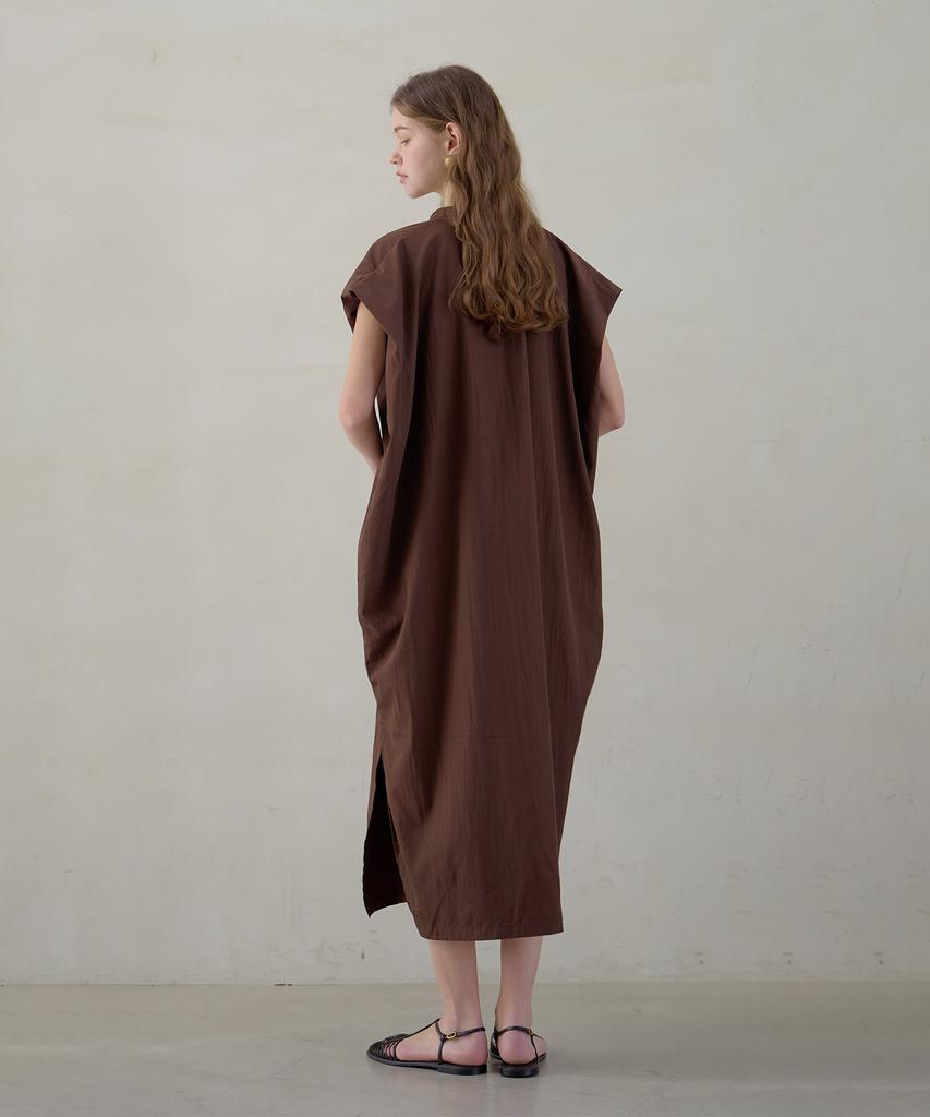 Atempo Nocollar Shirt Long Onepiece_Brown