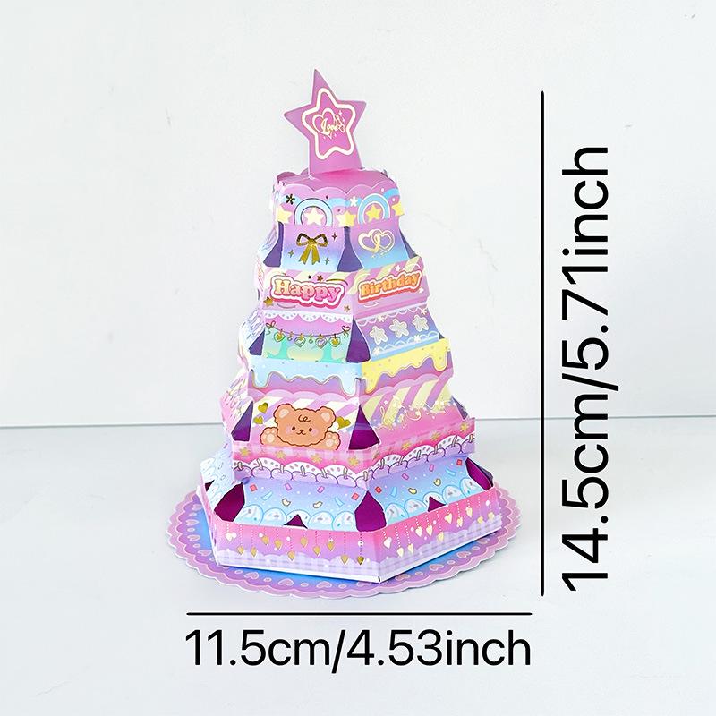 Foldable 3D Fairy Tale Birthday Greeting Card with Stretchable Hot Stamping Surprise