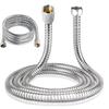 Bathroom Shower Head Hose Gasket Flexible Water Pipe 21.51M Chrome Shower Head Hose Pipe Durability Washers Stainless Steel