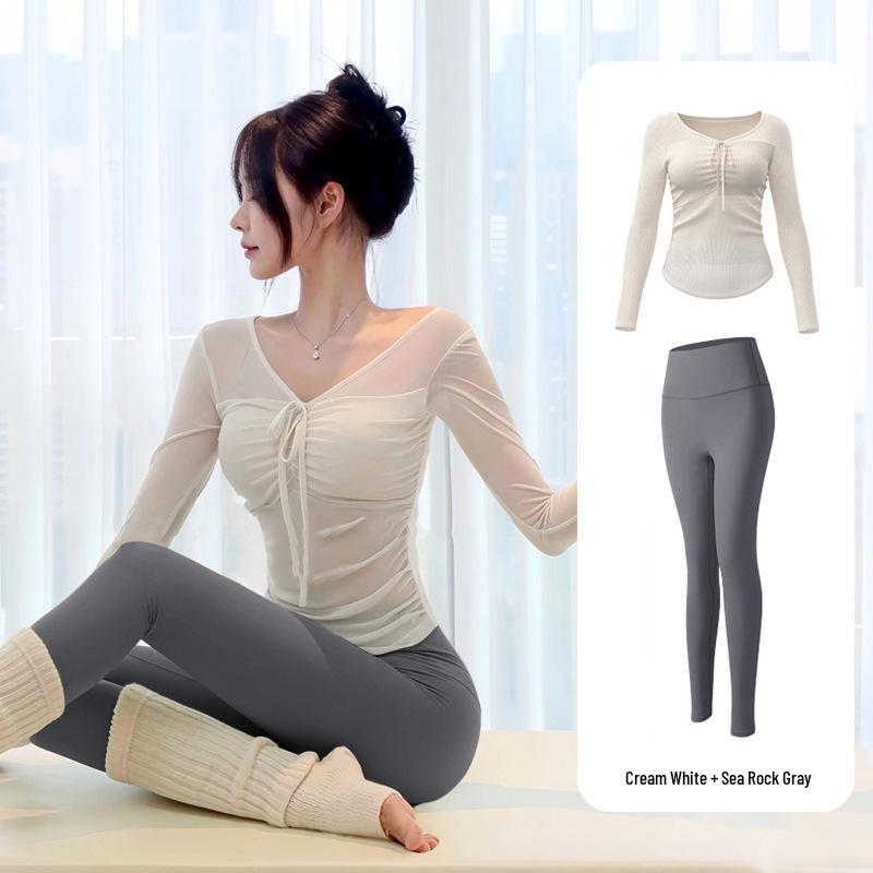 Elegant Women's Yoga Set: Outdoor-Pilates Ready, High-End Fitness Wear with Built-In Bra Pads