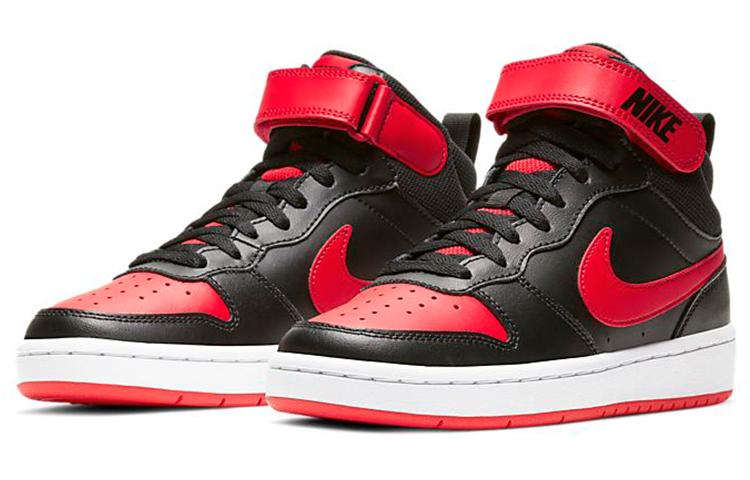 Nike Court Borough Mid 2 Black University Red GS CD7782-003