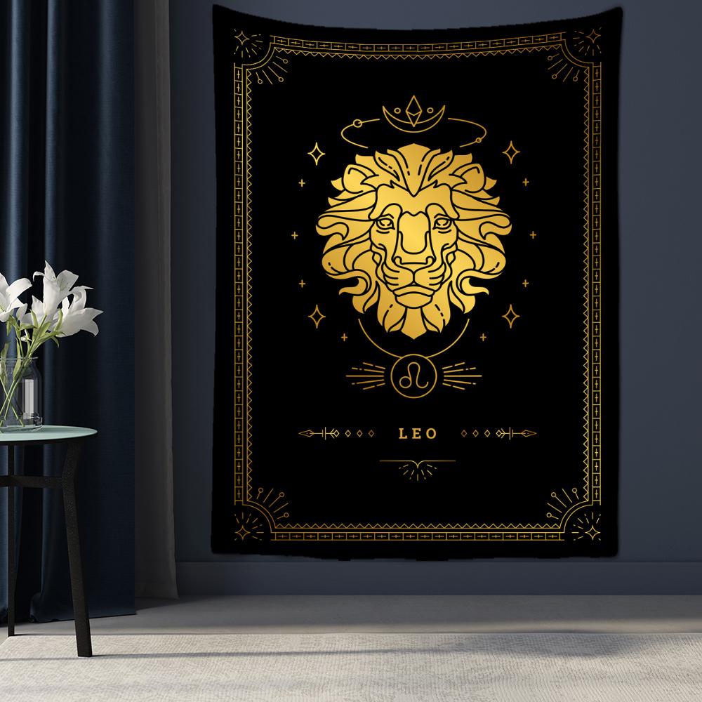 Schwarz-weiße Konstellation Tarot Wandteppich Wandbehang Science Fiction Psychedelische Magie Boho Hippie Home Decor