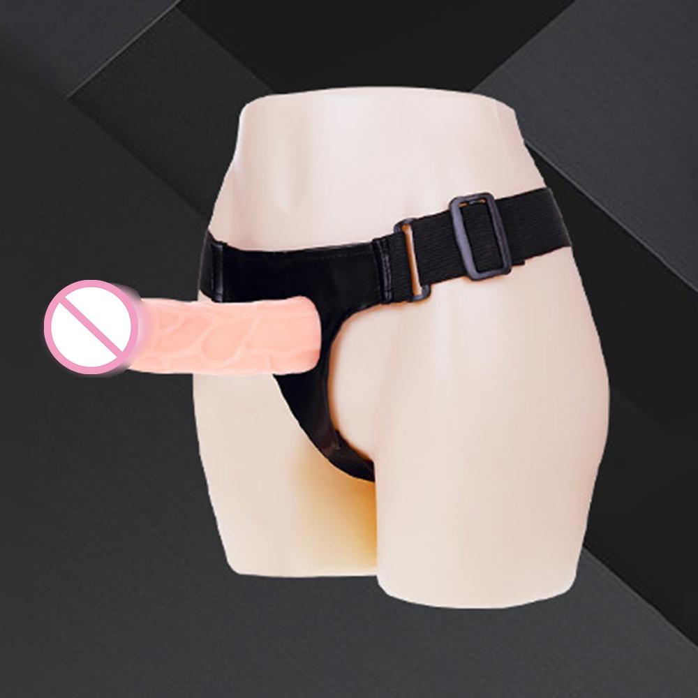 Adjustable Hollow Strap On Realistic Dildo Pants for Woman Men Wearable Penis Extension Sleeve Dildos Sex Toy for Adults Couples