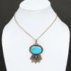 Arizona Turquoise Gemstone Pendant Swiss Blue Topaz Pendant Copper Pendant Handmade Dainty Pendant Unique Copper Design Jewelry Gift For Her