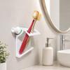 Ventilated 3D Printed Toothbrush Holder for Bathroom, Hanging Toothpaste Rack with 5 Positions and Lower Storage Shelf, Space Saving