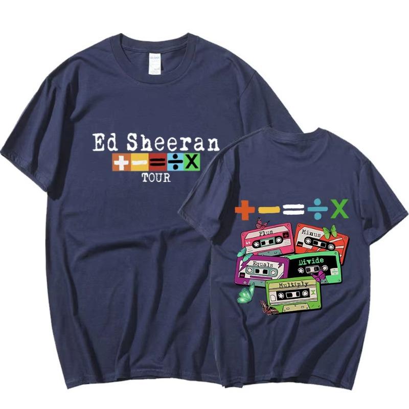 Ed Sheeran Konzert Tour T-Shirt Fans Geschenk 100% Polyester Lässiges Kurzarm-T-Shirt Herren Damen Vintage Harajuku T-Shirt Kleidung