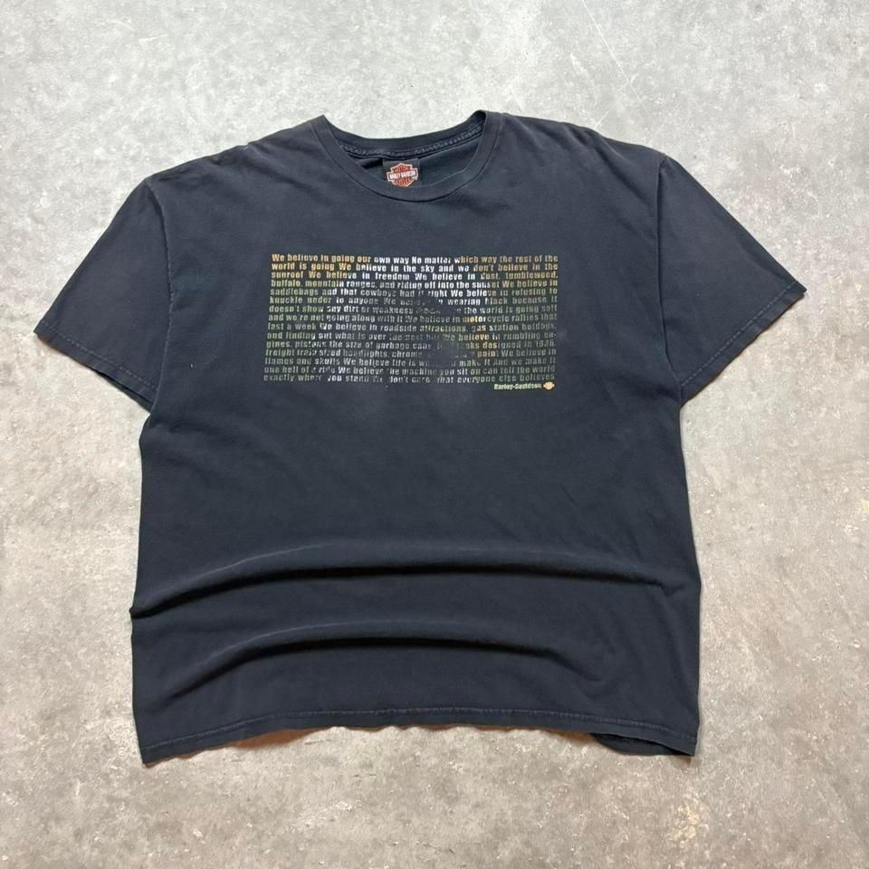 Harley Davidson black & yellow cotton tee Unisex T-Shirt S