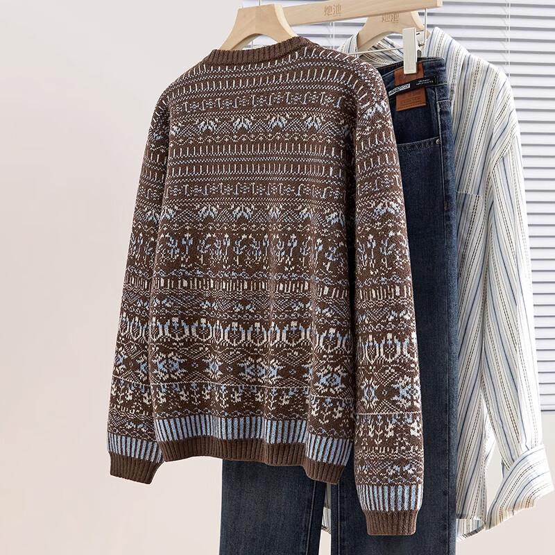 Women's Fair Isle Round Neck Knitted Cardigan