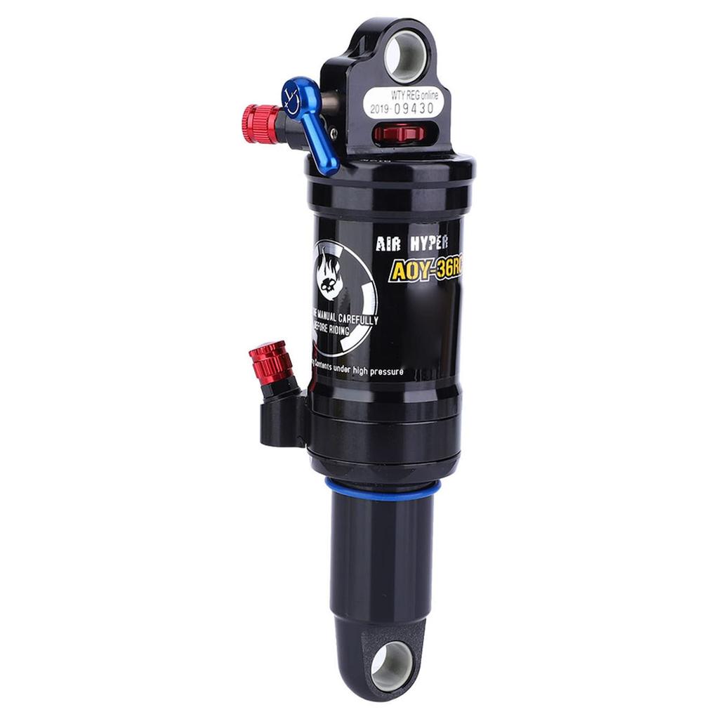 Mountain Bike Shock Absorber 165mm Steel Adjustable Damping Rear Shock Accessories Black XC and Trail, Heavy Duty Material